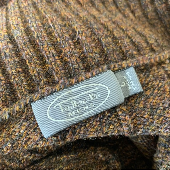 Men’s Talbots Merino Wool Blend Brown Zip Sweater - Picture 9 of 10
